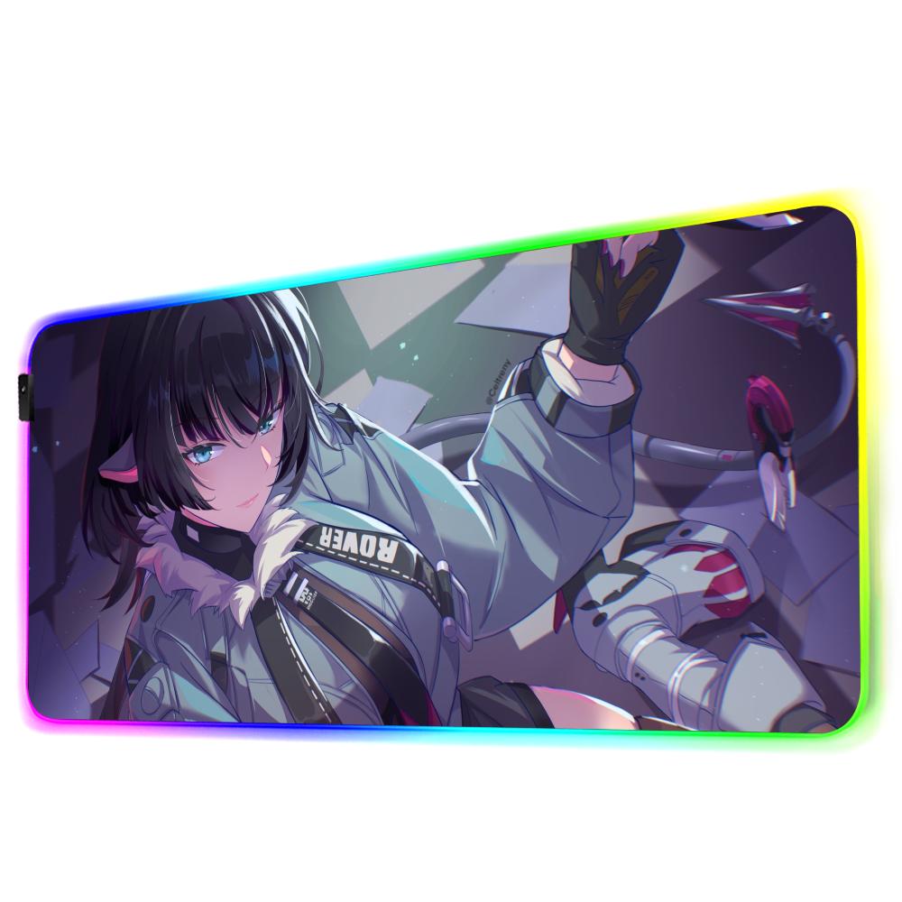 Jane doe Коврик для мыши RGB Игровой коврик для мыши Большой светодиодный коврик Настольный коврик для ПК Светящийся коврик для мыши Большие коврики для клавиатуры Настольный ковер с подсветкой