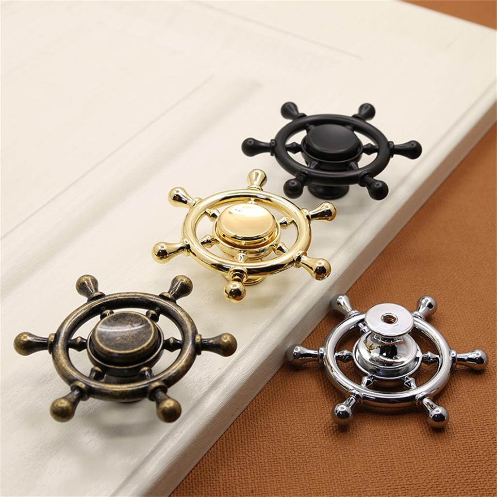Drawer Pulls Zinc Alloy Dressers Knob Cupboard Handle Steering Wheel Furniture Handle Simple Bedside Cabinet Pull