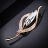 National Crystal Leaf Brooch Personality Women'S Niche High-End Design Sense Brooch Atmospheric Luxury Versatile Pin Accessories