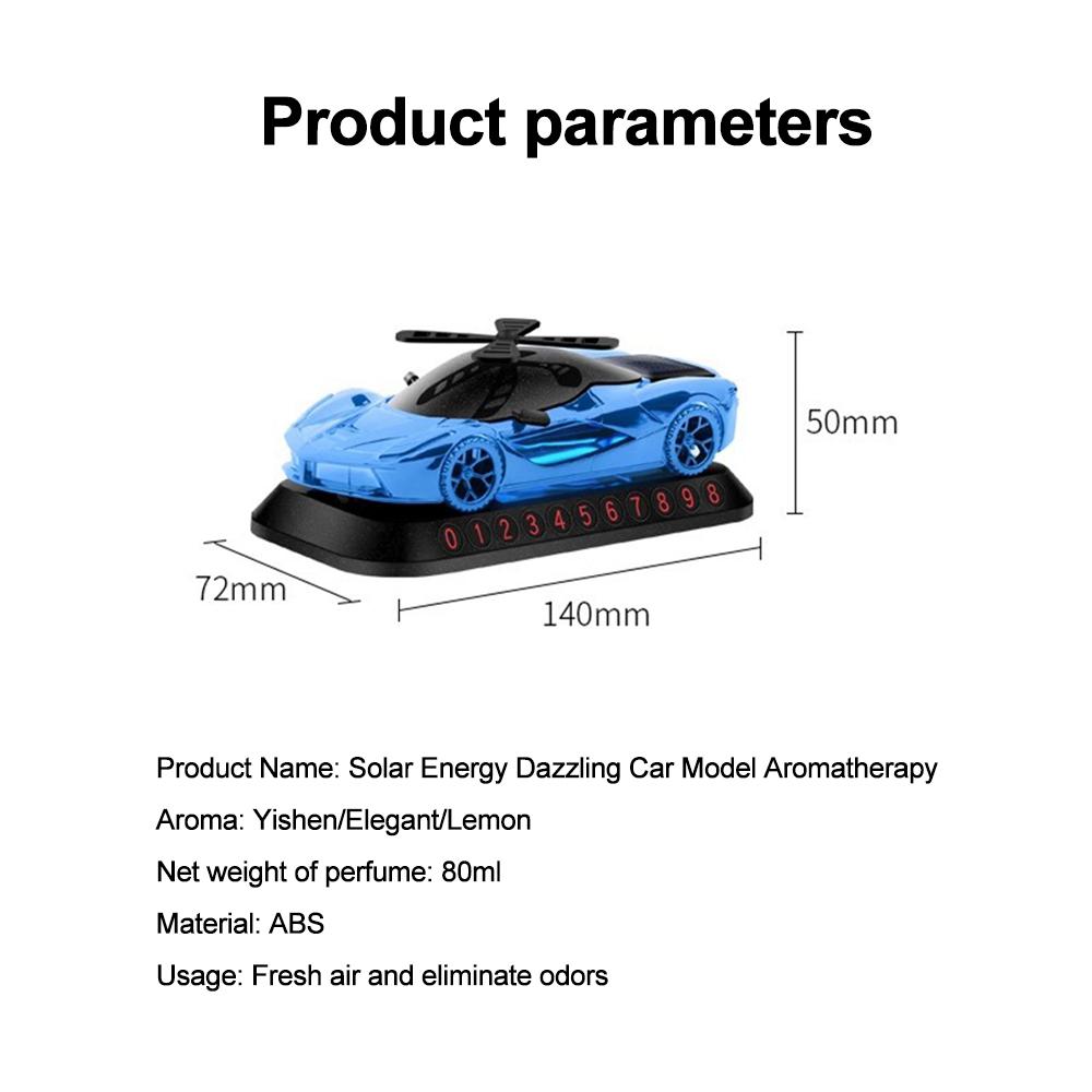 Солнечный автомобильный освежитель воздуха вращающийся спортивный автомобиль моделирование ароматерапия парковочный номерной знак украшения украшения аксессуары