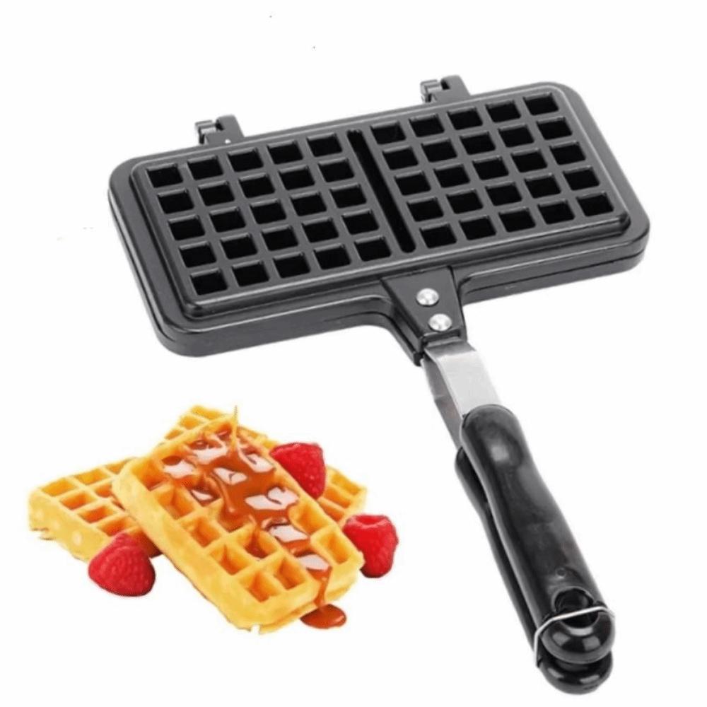 Long Handle Waffle Baking Pan Rectangle Toast Frying Pan Waffle Maker Machine Kitchen Cookware