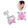 Women Square Cubic Zirconia Inlaid Ear Stud Earrings Party Jewelry Gift