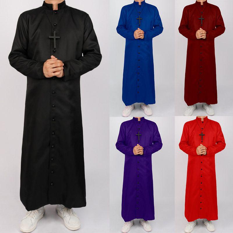 Amazon Halloween Priest Costume Godfather Cosplay Costume Medieval 5-Color Priest Role-Playing Cosplay Outfit
