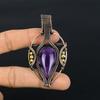Amethyst Pendant Gemstone Jewelry, 999 Copper Wire Wrapped Pendant, Gift For Women Handmade Pendant