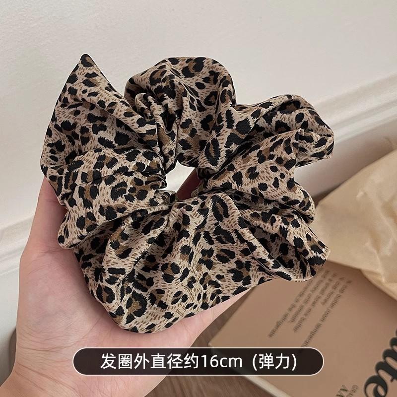 New Retro Leopard Print Large Hair Band, Simple And High-End Low Ponytail Large Intestine Hair Band, Tied Hair Headband, Women'S Hair Accessories