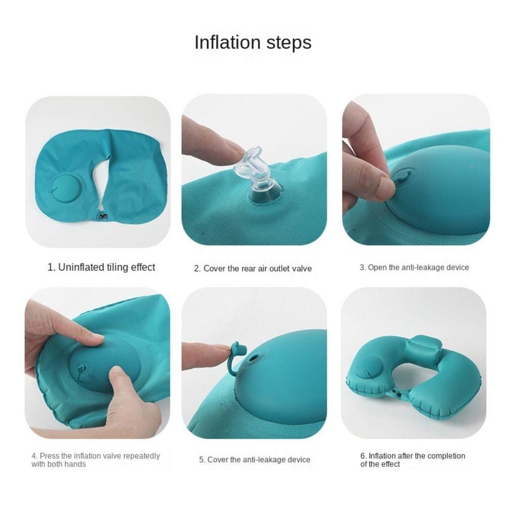 Soft Press To Inflate Pillow U-Shaped Neck Support Cushion Relaxation Neckrest Pad  Airplane