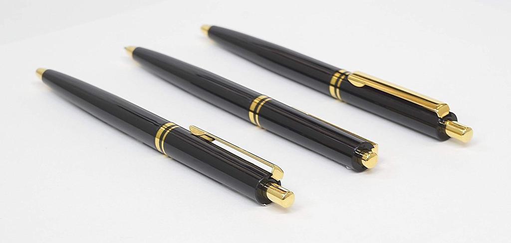 Тонкий пенал из воловьей кожи, красно-коричневый, набор AP300, переиздание 1965 года, шариковая ручка с металлическим зажимом, черного цвета ASCR-AP300B-B