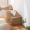 New Woven Tissue Box Imitation Rattan Woven Grass Tissue Storage Box Luxury Tissue Paper Holder Home Living RoomTable Decoration