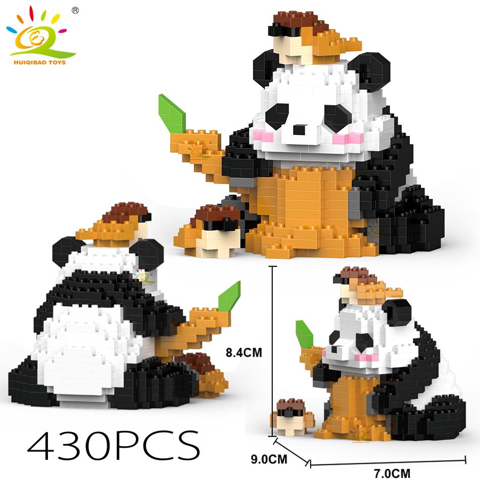 Non-Toxic Mini Cute Panda Micro Building Blocks 3D Diamond Model Animals Bricks Diy City Construction Toys For Children Kids Gift