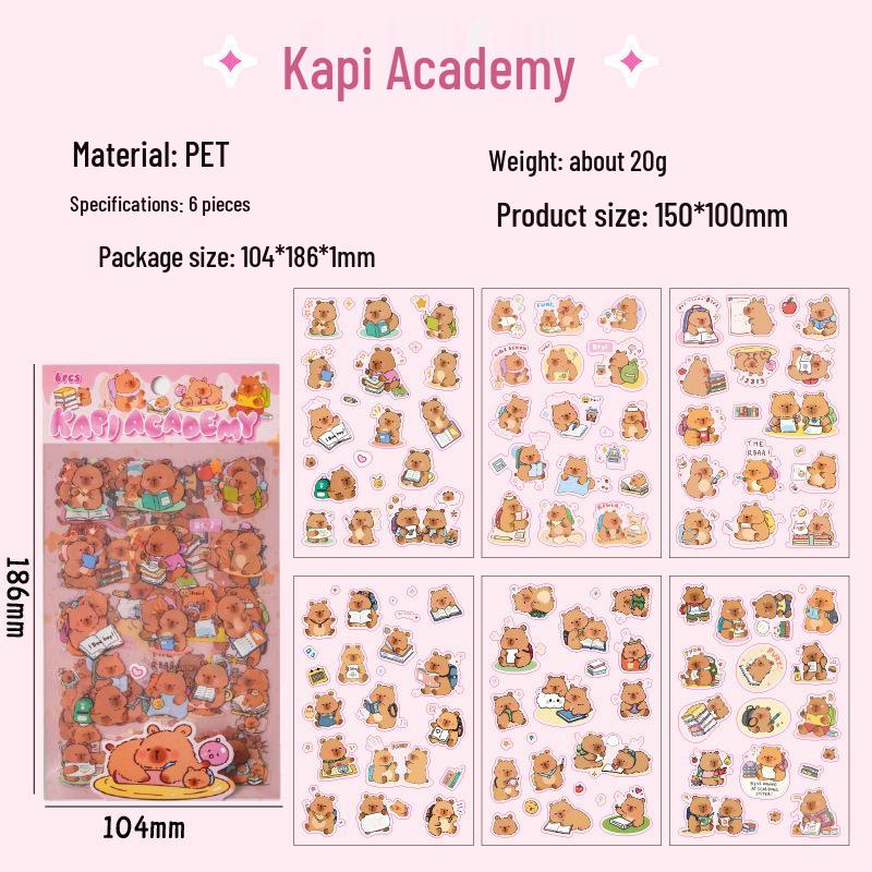 Capybara Cute Waterproof Stickers for Kids - Ins Style Collage & DIY Journal Decoration