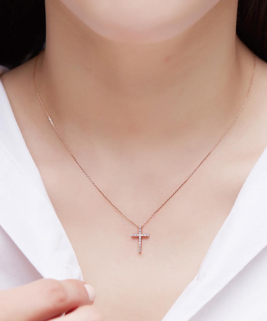 Dorocy 14K Modern Mini Cross Necklace (2 Types)