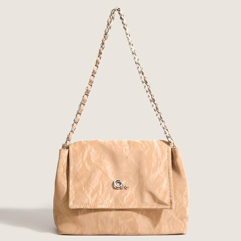 Осенняя женская сумка с текстурой, нишевый дизайн, сумка-тоут с цепочкой, универсальная сумка для подмышек