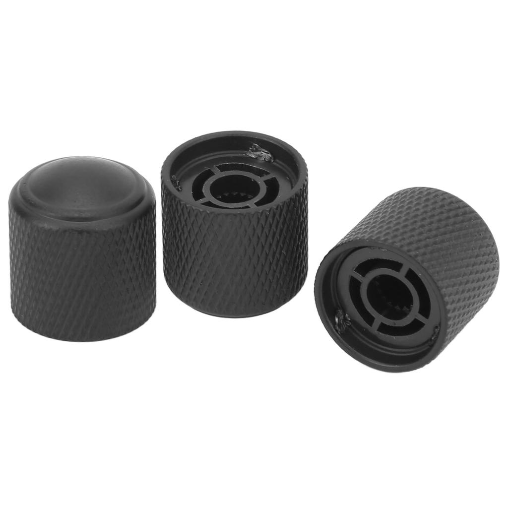 3Pcs Metal Dome Knobs Electric Guitar Volume Tone Control Aluminum Alloy Instrument Accessories Black
