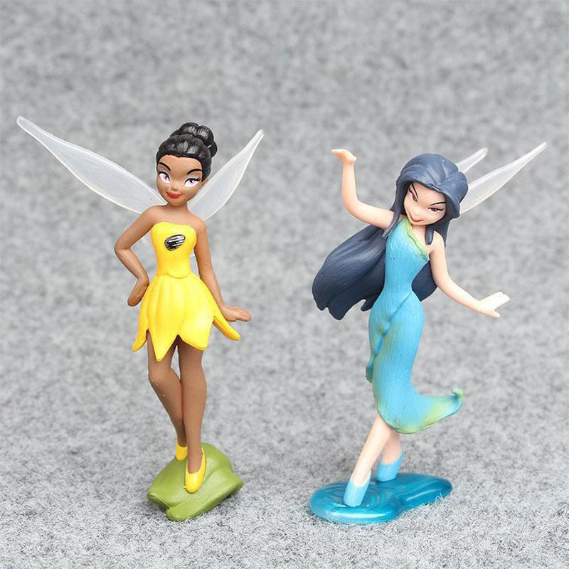 Дисней 7 шт. Динь-Динь Цветочная Фея Эльф Принцесса ПВХ Аниме Фигурка Мини Модель Фигурка Кукла Игрушки Для Детского Подарка
