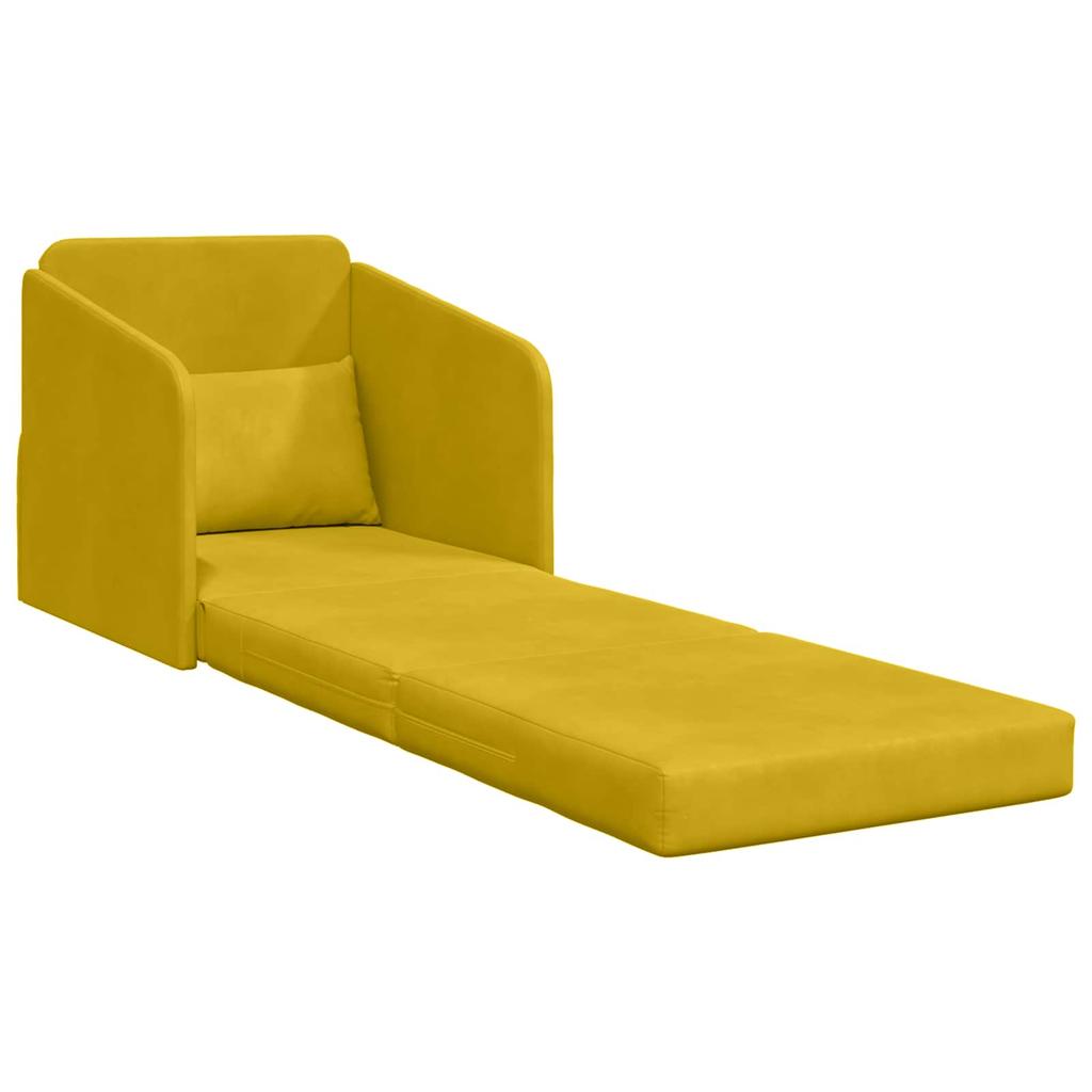 Yellow Sleeper Sofa 65 x 80 x 83 cm Velvet