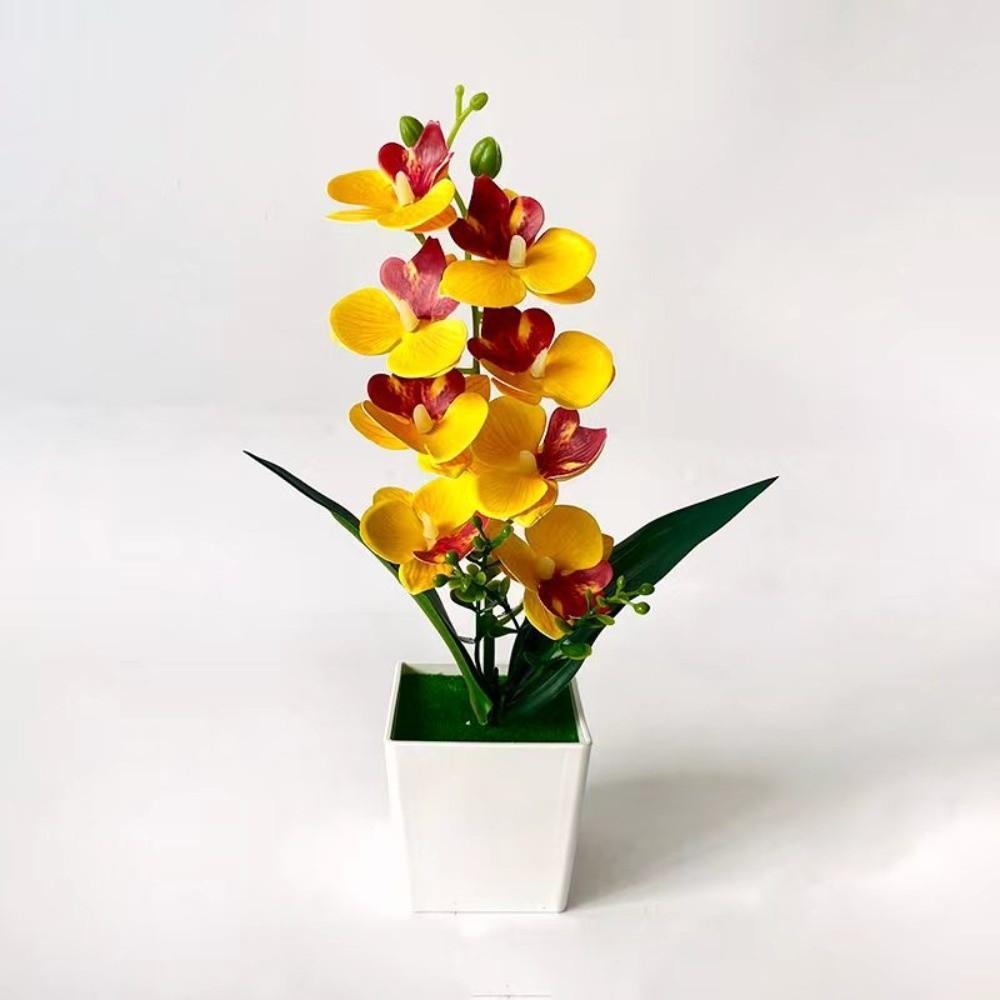 Phalaenopsis Artificial Faux Plants Multi-Bloom Bonsai Living Room Ornaments
