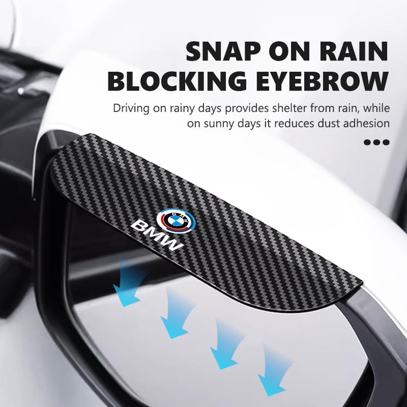 NTSM5 2PCS Car Rearview Carbon Fiber Mirror Rain Eyebrow Covers For BMW M E87 E30 E46 E28 E39 F18 F35 G03 F10 E93 F20
