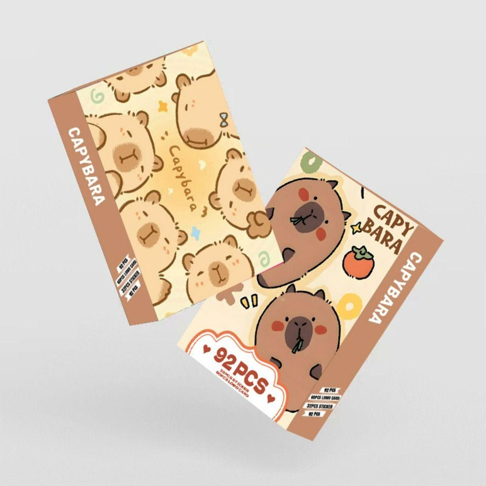 Блестящие фотокарточки с капибарами Мультяшные коллекционные карточки с капибарами Игрушечные ломо-карточки Kawaii