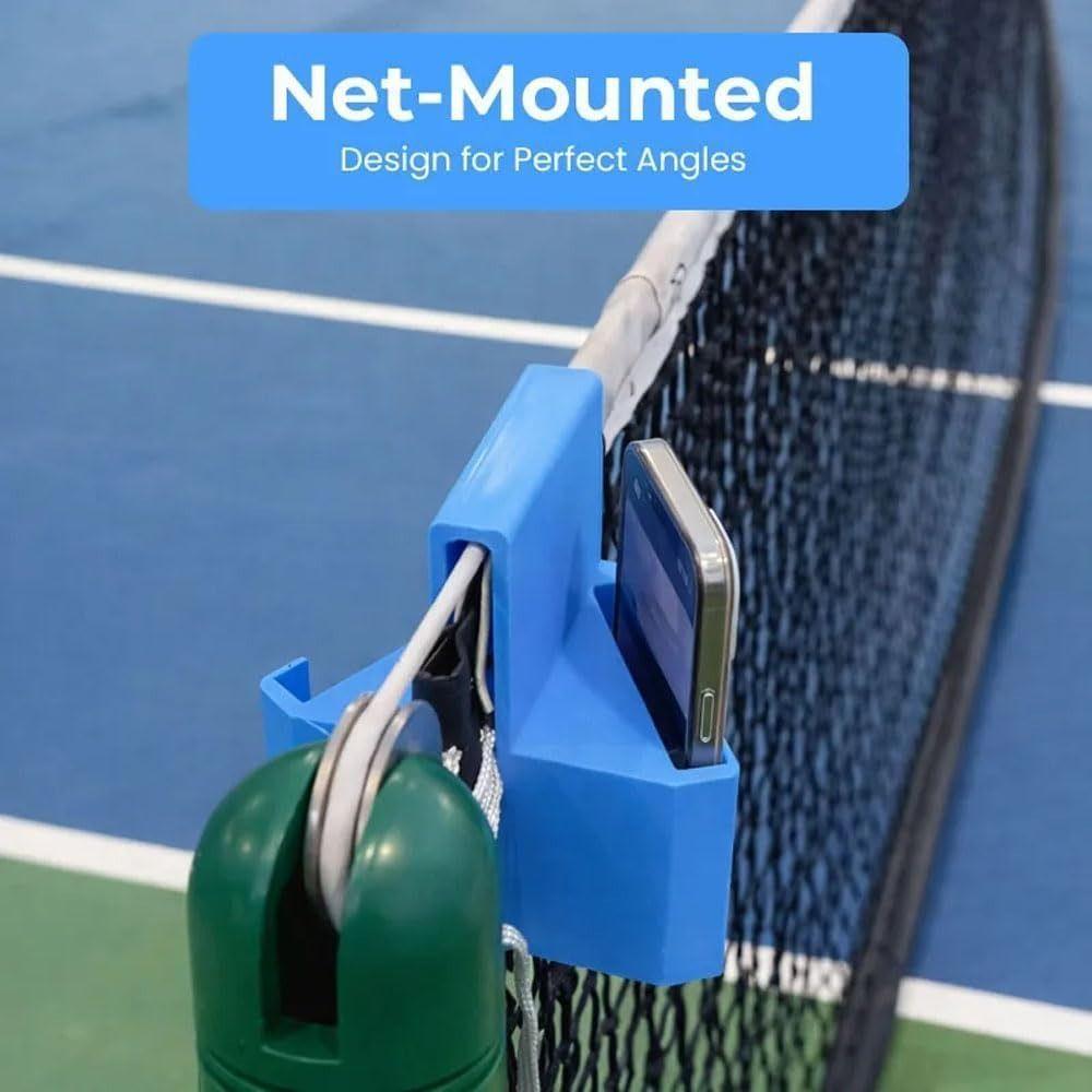 Dual Perspective Tennis Camera Mount Hanging Camera Mount Tennis Net Phone Stand for Pickleball