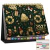 Spiral Bound Standing Flip Calendar Standing Design Table Calendar 2027 Desk Calendar  Home Use