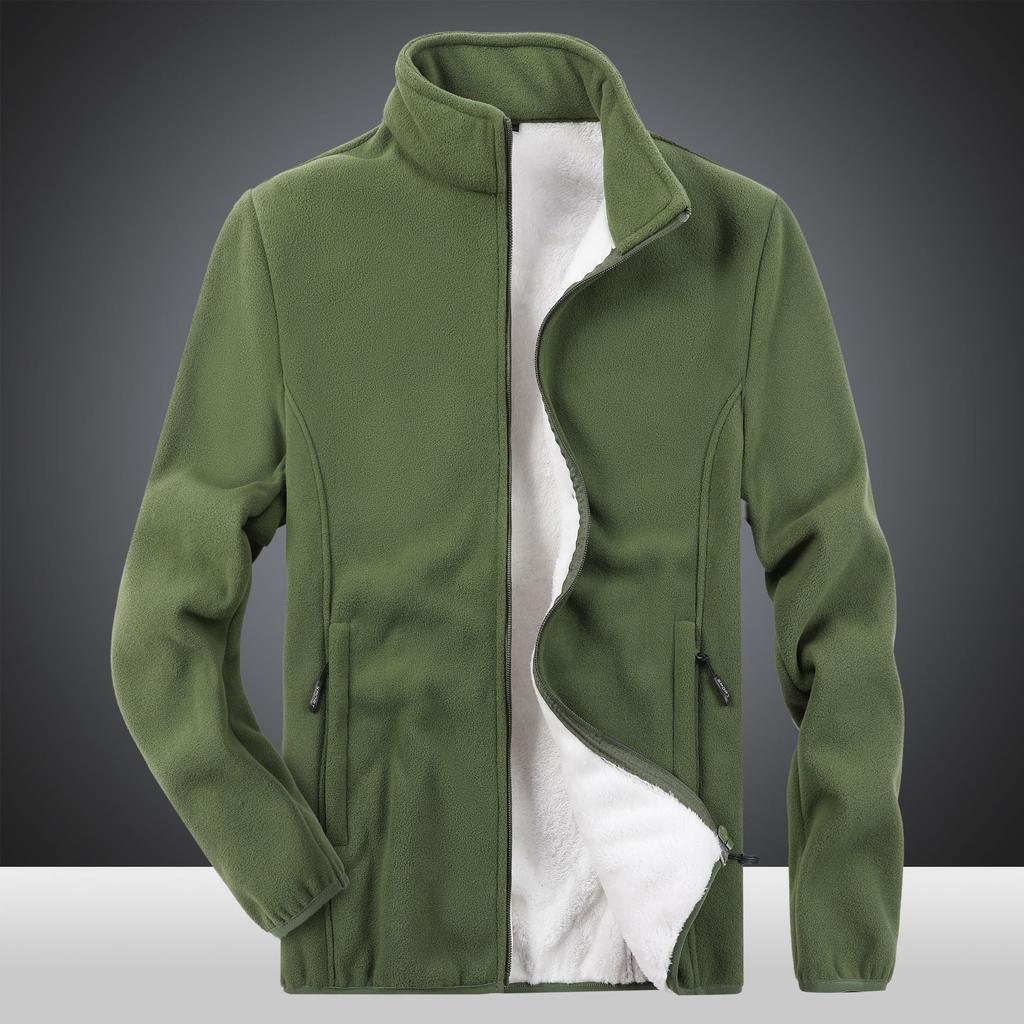 Зимняя мужская толстая флисовая куртка с добавленным жиром и очень большая однотонная флисовая куртка