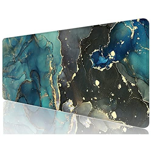 Turquoise marble pattern oversized table mat game mouse pad/notebook keyboard pad 300x800x3mm