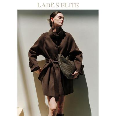 Женское шерстяное пальто LadyS Elite Maillard с двусторонней отделкой