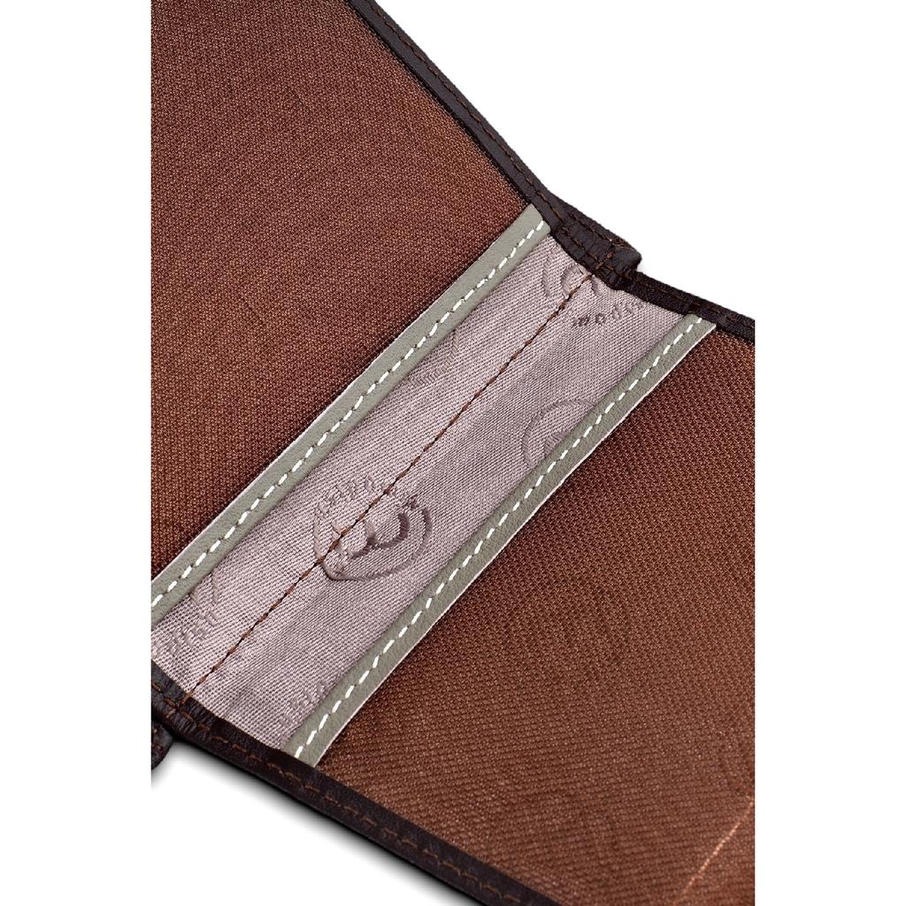 Роскошный мужской кошелек цвета хаки Camel с монетными глазами