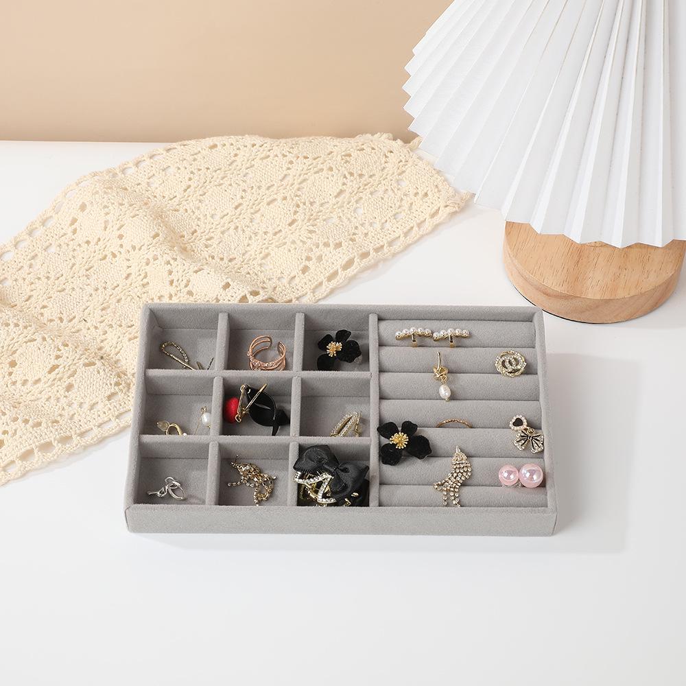 Multi-Style Plush Jewelry Storage Box with Drawers