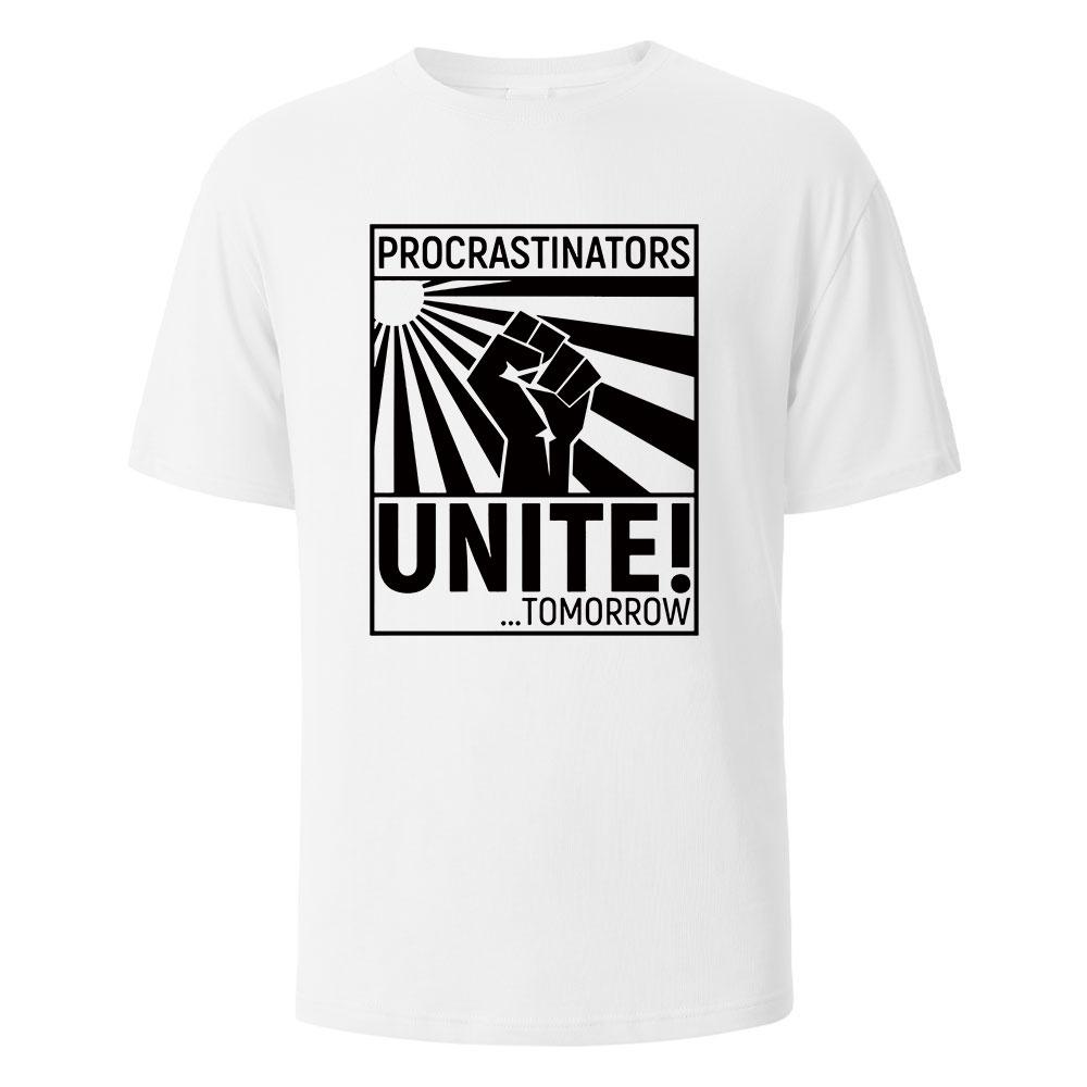 Unisexs Printed Tshirt Procrastinators Streetwear 100cotton Tops For Unisex Unisex Summer Breathable Shortsleeved Oneck Basic Tees