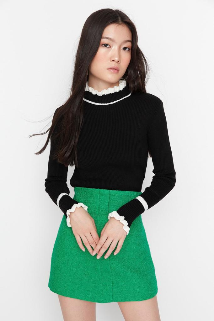 Женский свитер в элегантном стиле, трикотаж с цветными блоками, свитер