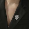 Брошь в виде головы волка для мужчин и женщин, из нержавеющей стали, панк, булавки на лацкан, значки на воротник костюма, для рюкзака, украшения, 2026, подарок, новинка