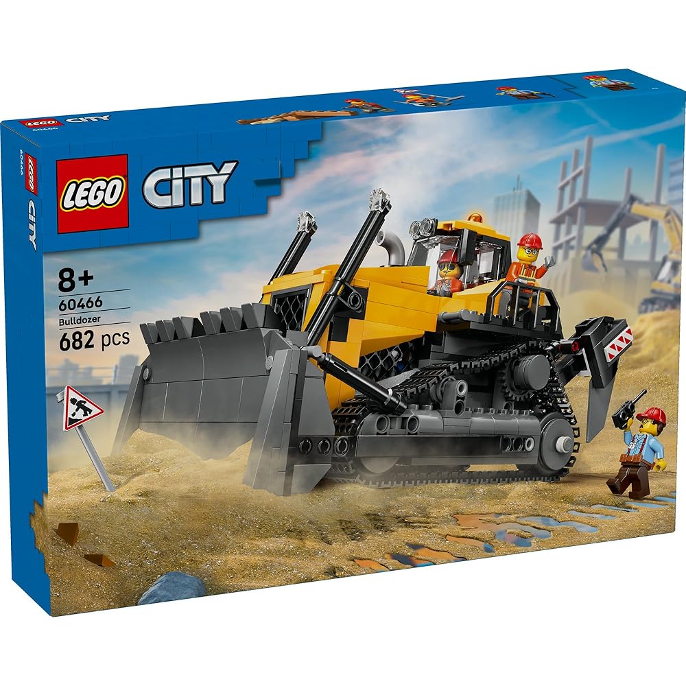 LEGO City Yellow Bulldozer Toy Building Set for Kids Ages 8-10 Construction Vehicle Block Playset