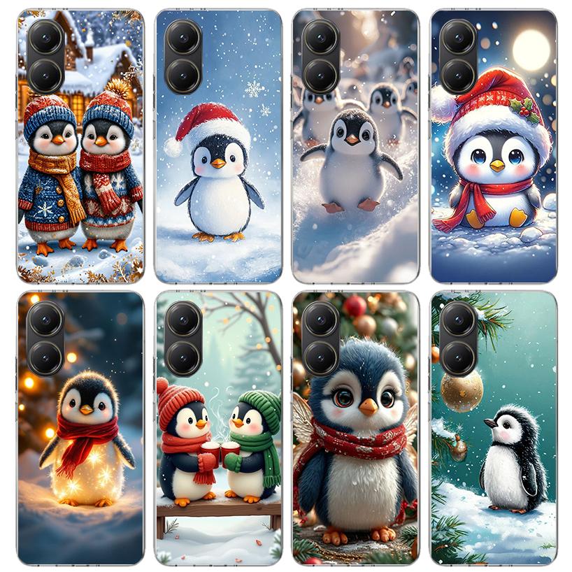 Christmas Penguin Phone Case For Xiaomi Poco X7 X6 X5 Pro F7 Ultra Redmi 15C 15 13 13C 12 12C 10 10A 10C 9 9A 9C 9T Shell Poco X