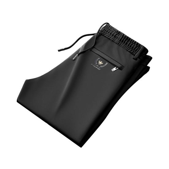 Мужские брюки Свободные прямые шнурки с эластичной резинкой на талии 2 боковых кармана Сплошной цвет Дышащие мягкие повседневные спортивные штаны полной длины Повседневные длинные спортивные брюки