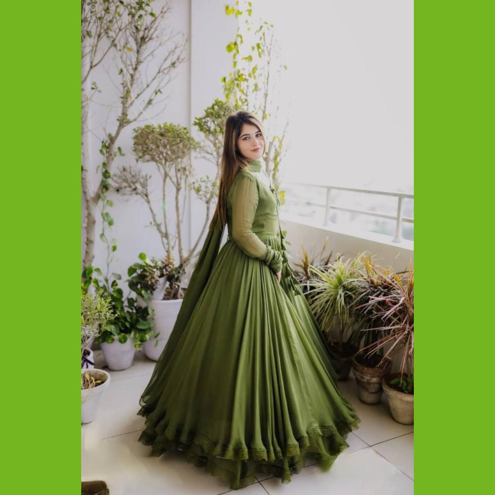 Beautiful Green Gown for Girls and Woman