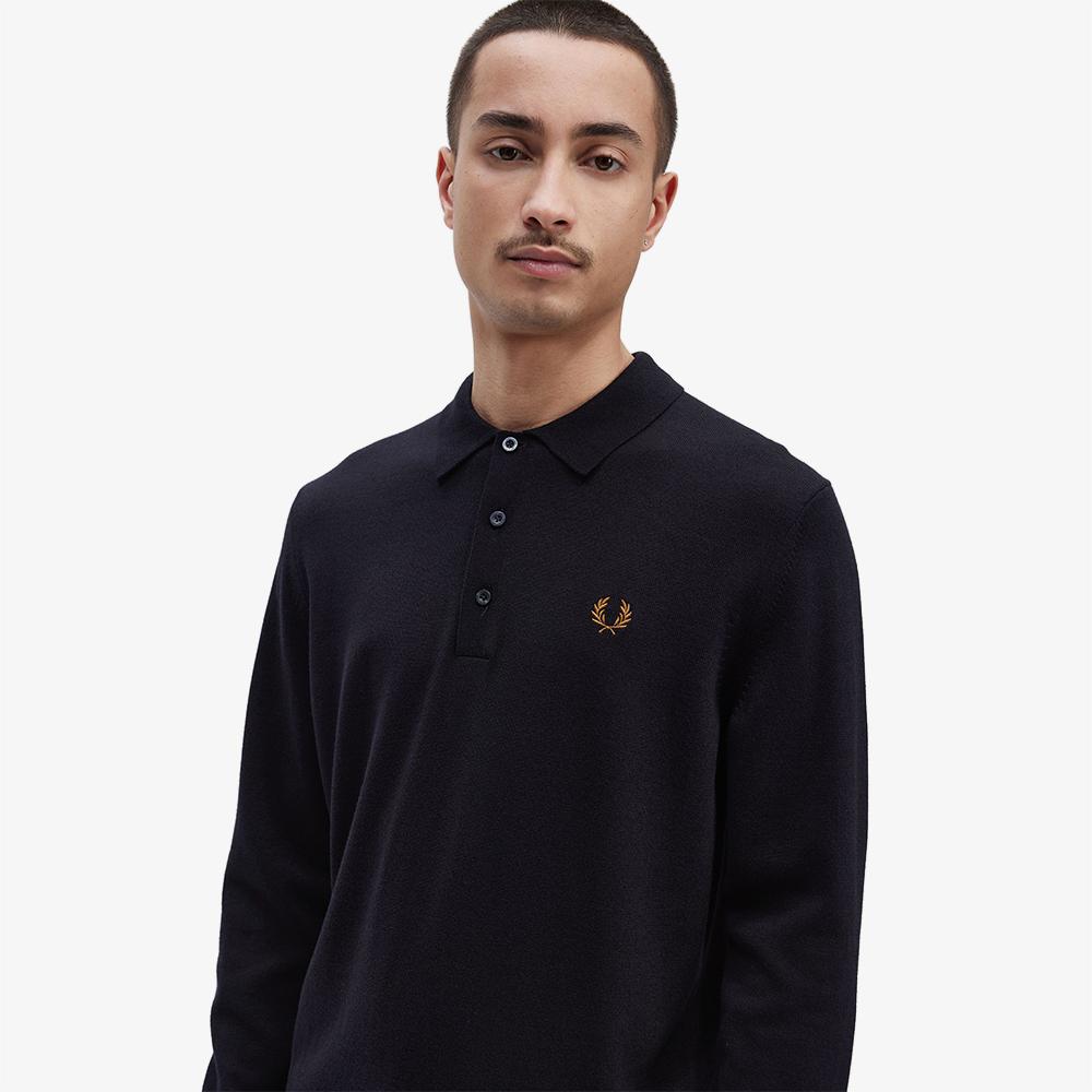 Fred Perry [Острый] Классическая вязаная рубашка с длинным рукавом (795) Afpm2434535-795