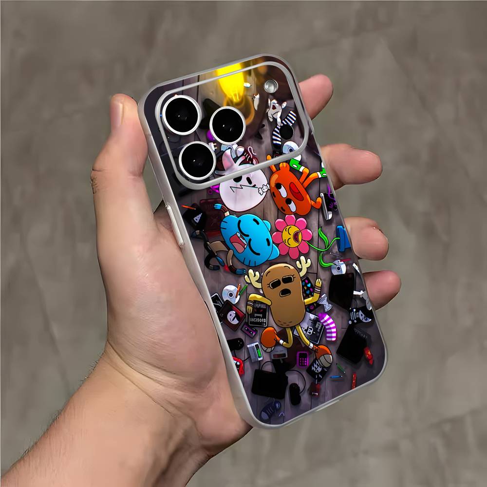 Удивительный мир G-GumballS Магнитный Беспроводной Зарядный Прозрачный Белый Чехол Для Телефона Для iPhone 17,16,15,14,13,12,11,Pro,Max,Plus