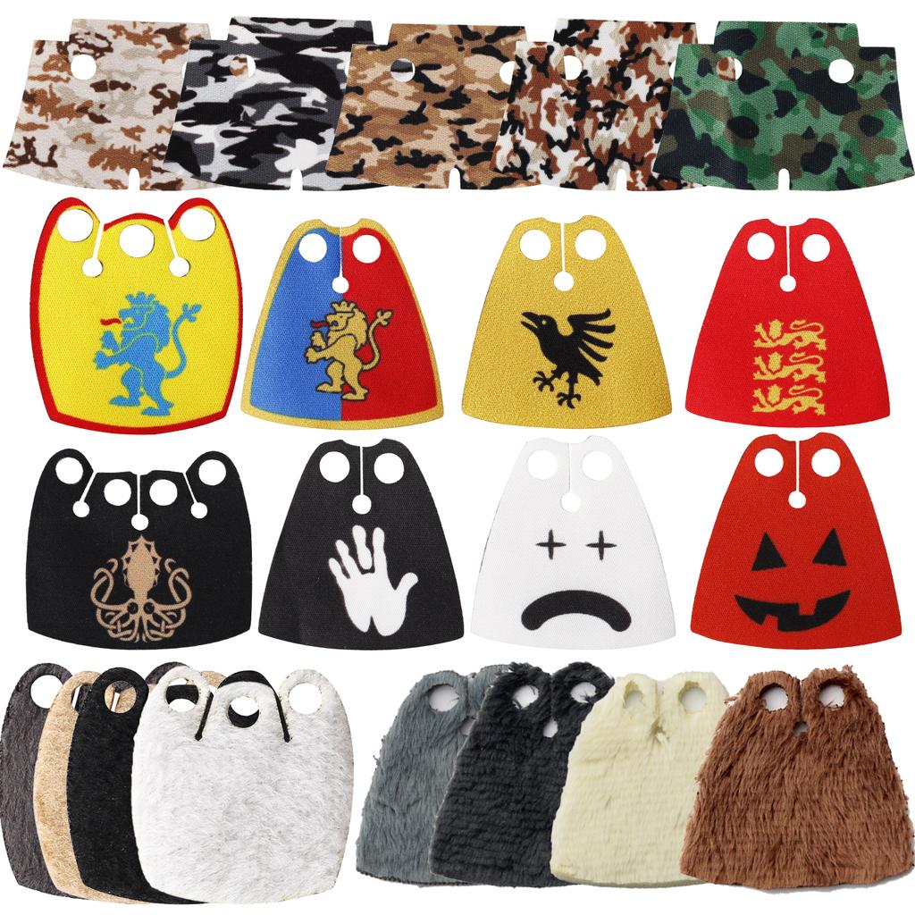 Набор Строительных Блоков MOC Офицерская Накидка Рыцари Льва Средневековье Фигурки Аксессуары Шарф Накидка из Искусственного Меха Блоки Игрушки Подарок Мальчикам