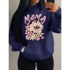 Мама Люблю Тебя Толстовки с Красивым Цветочным Узором Женская Повседневная Одежда в Стиле Комиксов Харадзюку Y2K Худи Осенний Флис Женская