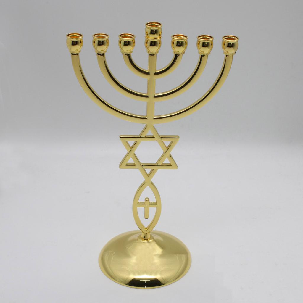 12 Tribes Menorah Jewish 7 Branch Candle Holder Jerusalem Temple Candlestick Religious Candelabra for Church Decoration