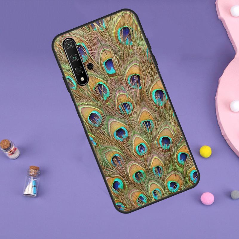Чехол с перьями павлина для Huawei Nova 7i 8i 11i 12i 12s 9 10 SE Y60 Y61 Y70 Y72 Y73 Y90 Y91 P20 P40 P30 Lite