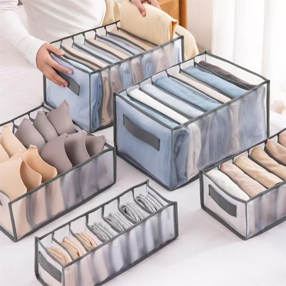 Clothing & Accessories Grid Organizer: Drawer-Type Storage for Jeans, Socks, and Underwear