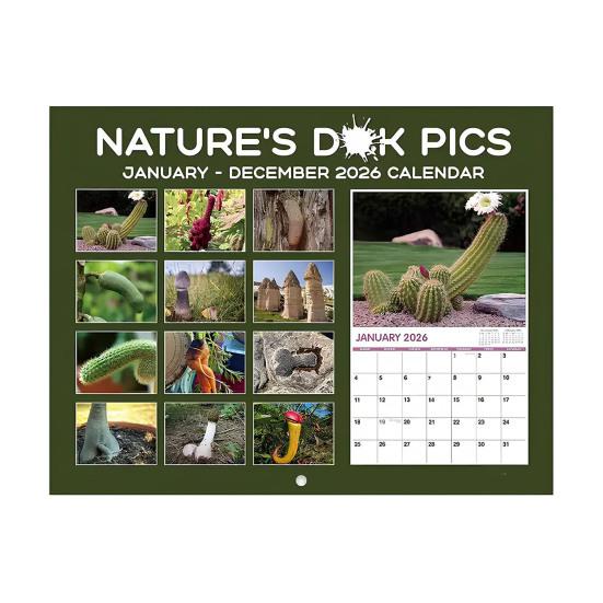 Funny 2026 Wall Calendar Jan. 2026 - Dec. 2026 12 Monthly Planner White Elephant Gag Gifts for Home Office Decoration