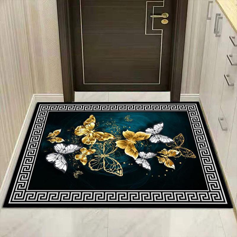 European Crystal Velvet Absorbent Floor Mat for Entrance, Bathroom, Bedroom, or Living Room - Washable.