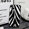 Корова Зебра Полоска Для iPhone 13,17,11,12,16,14,15,Plus,Pro Max Мягкий Силикон Черный Чехол для Телефона