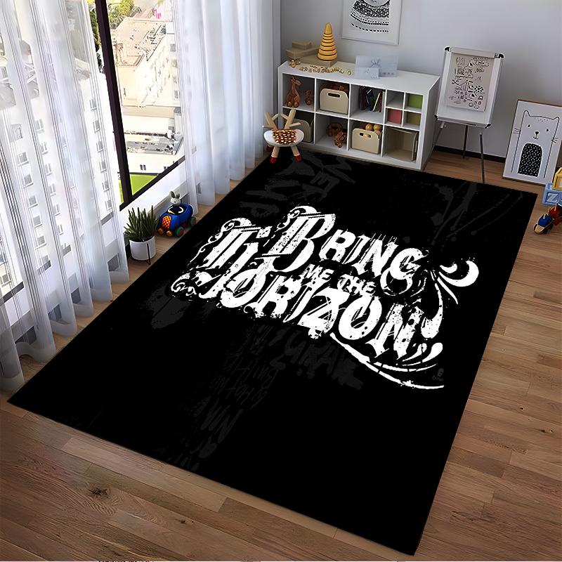 "Bring Me The Horizon Logo Rug - Non-slip rug suitable for living room and bedroom sofas"