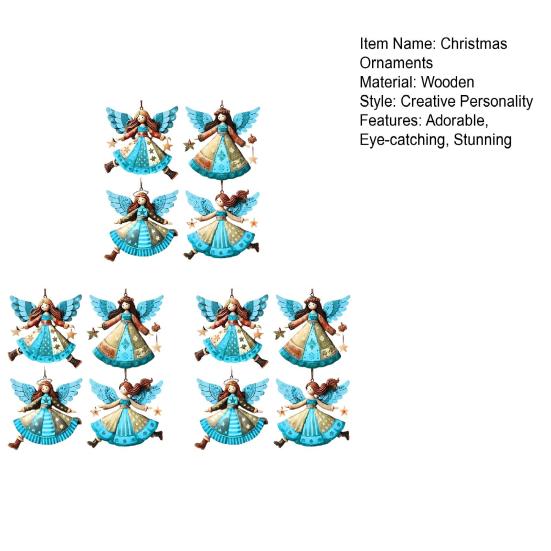 Yousheng Рождественские деревянные ангелы, деревенские ангелы, украшения на рождественскую елку, ретро маленькие ангелы, подвесное украшение для праздничного декора