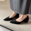 Fashion Suede Middle Heels Pointed Toe Dress Shoes Women Elegant Pumps Spring Autumn Casual Work Shoes for Women Solid Dress Heels Women