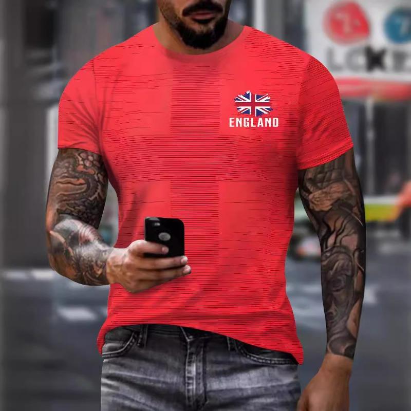 Летняя свободная мужская футболка с короткими рукавами в спортивном стиле с 3D-принтом и сетчатой тканью